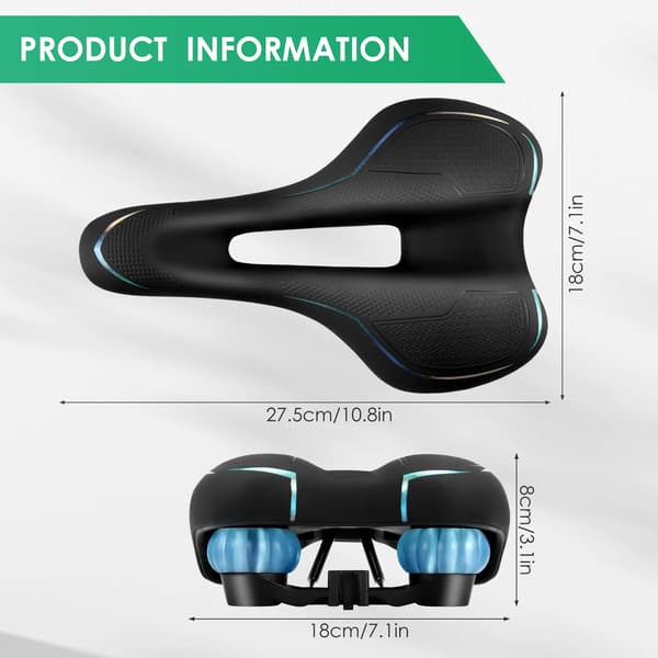 Cykelsadel, Ergonomisk Design, Vattentåligt Material,SVART