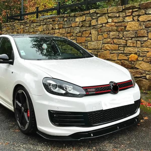 Front Bumper Lip Spoiler, Holdbart ABS Plastik, Skræddersyet til Golf MK6,Glans Sort