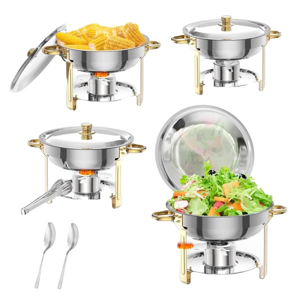 Chafing Dish Sæt, Rustfrit Stål, 5L Kapacitet,4 Pakke