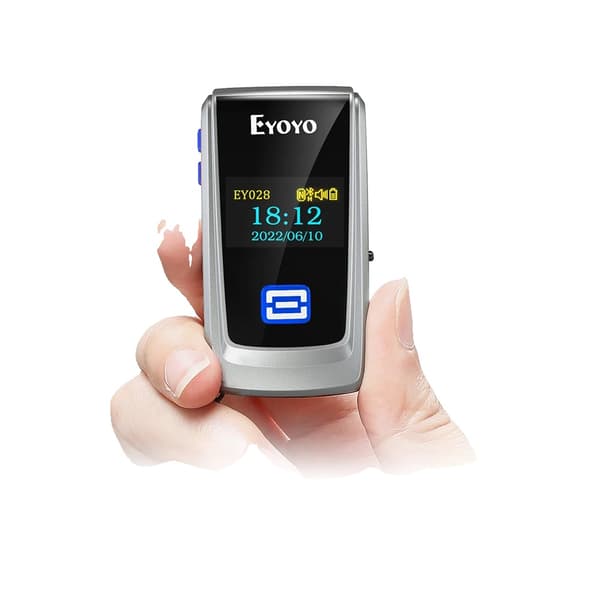 Streckkodsläsare, Bluetooth-anslutning, Kompakt design,EY-028P Blå 2D