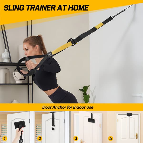 Suspension Trainer, Helkropstræning, 320kg Belastning,sort