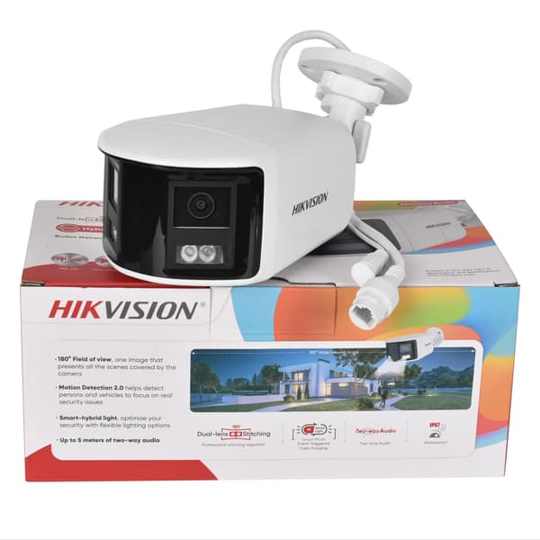 IP Kamera, Dual Linse, 8MP Ultra-Bred Vinkel,8MP Hvid