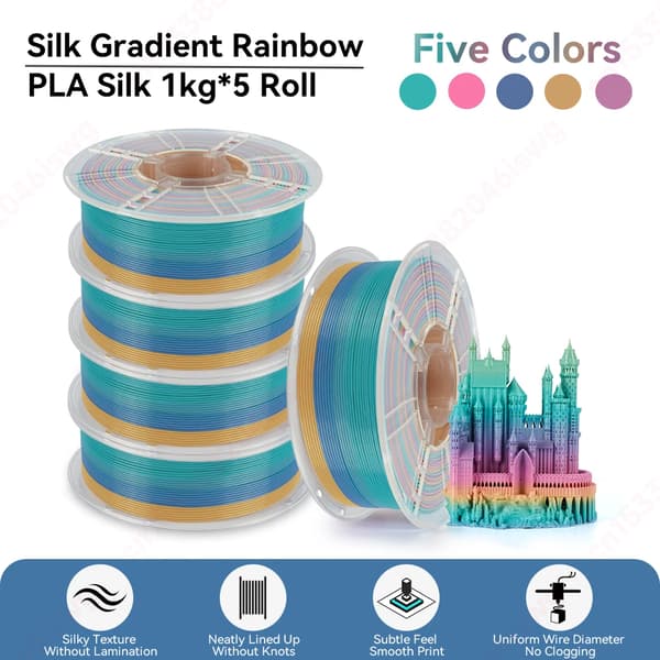 3D-skrivarfilament, PLA-material, flerfärgad gradient,Stil A 5KG