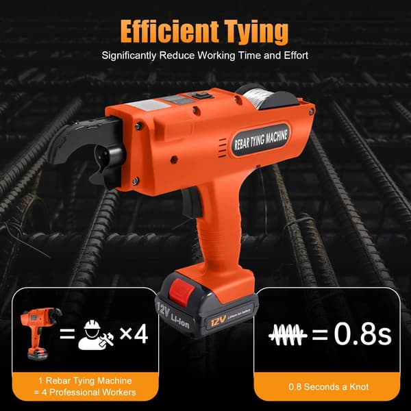 Armeringsjärnsbindare, Batteridriven, Effektiv Knutbindning,Orange