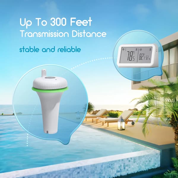 Pooltermometer, Trådlös övervakning, Kraftfull överföring,Wifi Version 2