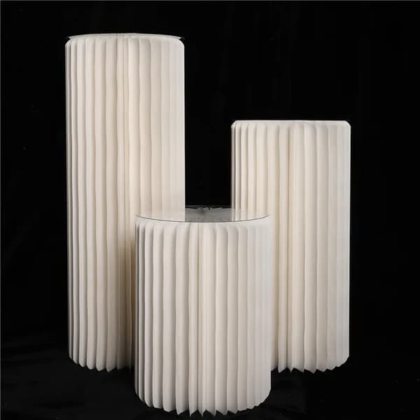 Kakställ, hopfällbar design, guldfinish, H60 80 100 vit
