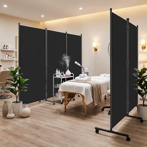 Bärbar integritetsskärm, 360° vikbar, förtjockad järnstruktur, Höjd: 180 cm, Bredd: 120 cm per panel, Montering krävs