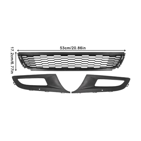 Framstötfångargrill, ABS-material, Sportig design,3Pcs set