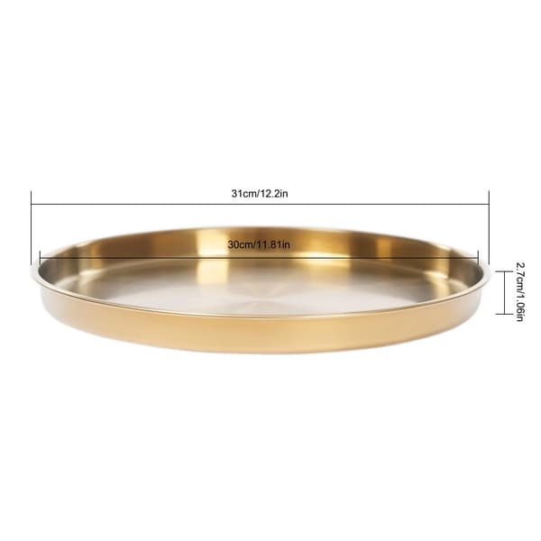 Serveringsbakker, Rustfrit Stål, Rund Form, Indvendig Diameter 30cm, Udvendig Diameter 31cm, Sæt af 6