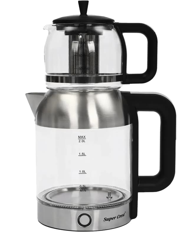 Glaskedel, 2L kapacitet, varmebestandigt design,sort