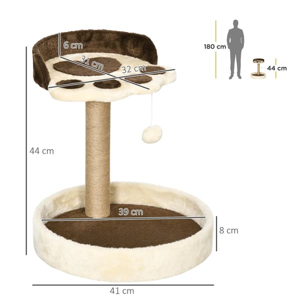 Kattens Kradsetræ, Dobbelt Platforme, Holdbart Sisal Materiale,M, Bordeaux