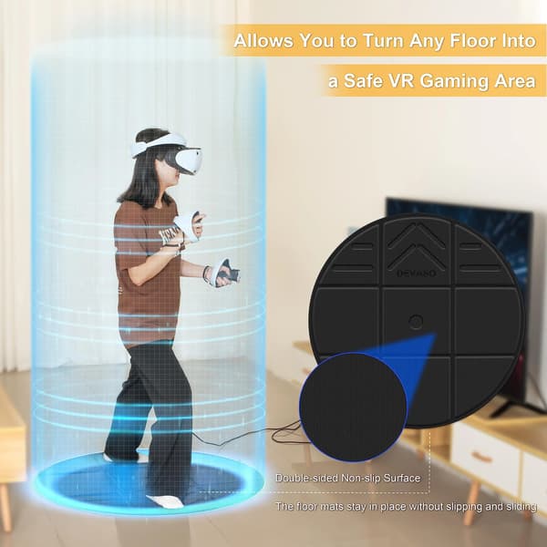 VR Mat, Skridsikker Overflade, Sammenfoldeligt Design,sort