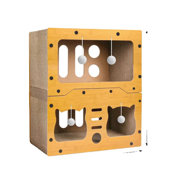 Kat Villa, Multifunktionelt Design, Dobbeltlag Struktur,Guld