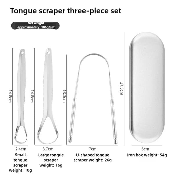 Tunge Skraper, Rustfrit Stål, Genanvendeligt Design,Sølv-3stk