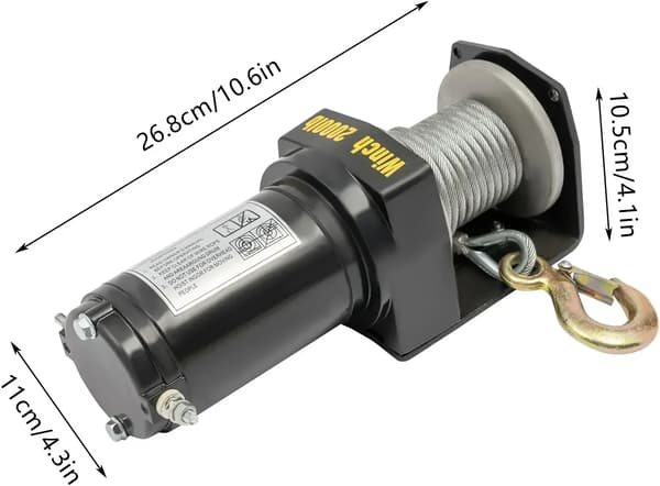 Elektrisk vinsch, 200 kg vertikallast, IP66-skydd,Silver