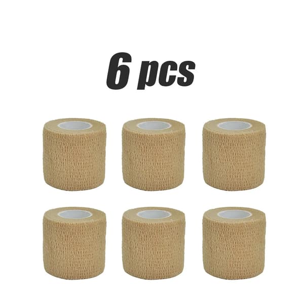Elastisk Sammenhængende Bandage, 4,8m Længde, Ideel til Støtte og Kompression,5cmx4.8m-c, A0170-Hudfarve 6stk