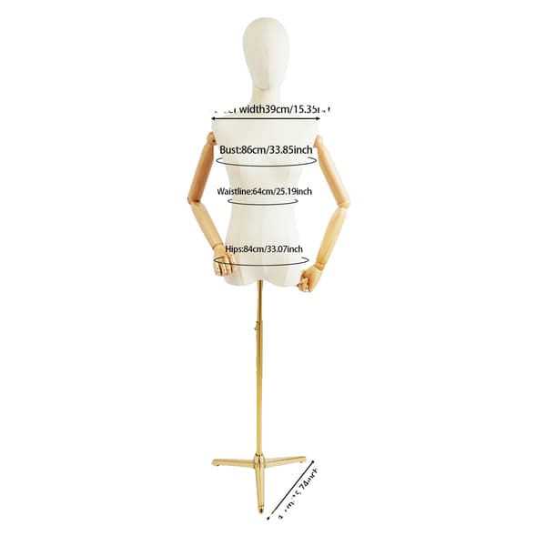 Mannequinställning, Justerbar Höjd, Flexibla Armar,Guldstödbar