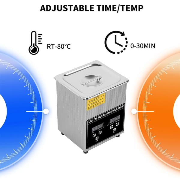 Ultralydsrenser, Rustfrit Stål, Justerbar Temperatur,Sølv, EU