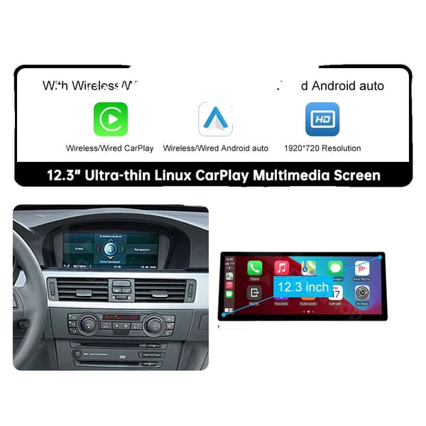 Trådløs Carplay, Multimedia Display Skærm, Touch Skærm, Multi-Sprog Support, 12.3 E90 CCC