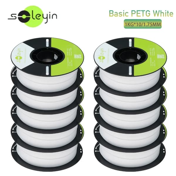 3D-skrivarfilament, hög hållfasthet, vridningsfritt,petg Vit