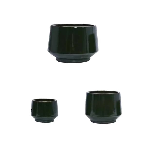 Keramisk Blomkruka Set, Hållbart Material, Mångsidig Design,Antik Grön + Set