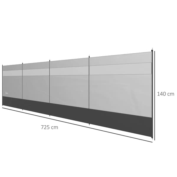 Vindskærm, Gennemsigtige Paneler, Bærbart Design,grå