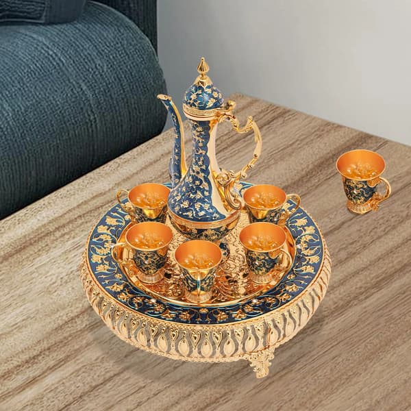 Kaffekop og Teapot Sæt, Elegant Design, Holdbart Materiale,DYP BLÅ