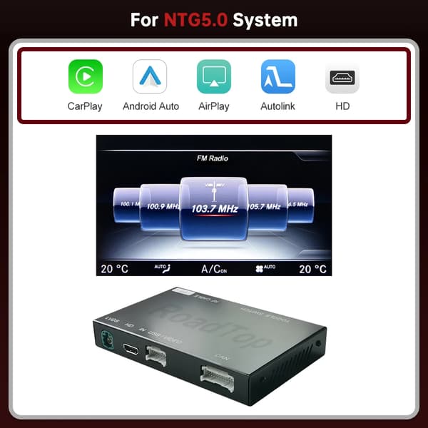 Trådløs CarPlay-adapter, stemmestyring, multi-app-forbindelse,NTG5.0 System