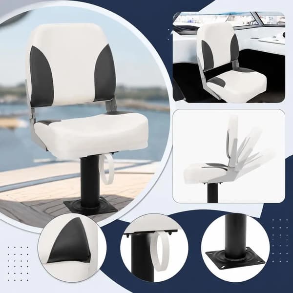 Båtsäte, Kompakt Fällbar Design, Låg Ryggstödskomfort,Gris