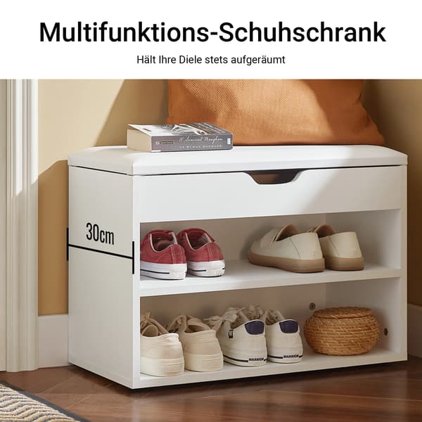 Sko bænk, moderne design, rigelig opbevaring,HVID