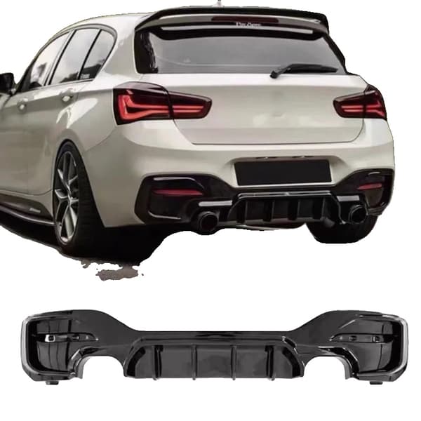 Bageste Stødfanger Diffuser Lip, Højkvalitets ABS Plast, Sporty Æstetisk Opgradering,Dobbelt udstødning