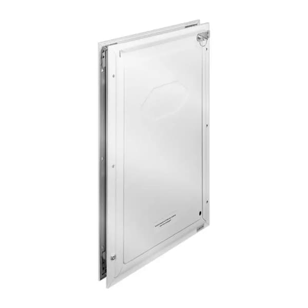 Dörr för husdjur, aluminiumram, väderbeständig design,VIT