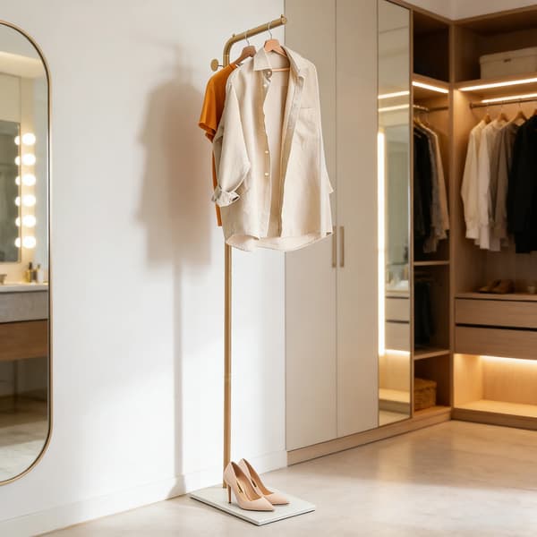 Kappeholder, L-formet design, 3 kroge,Guld