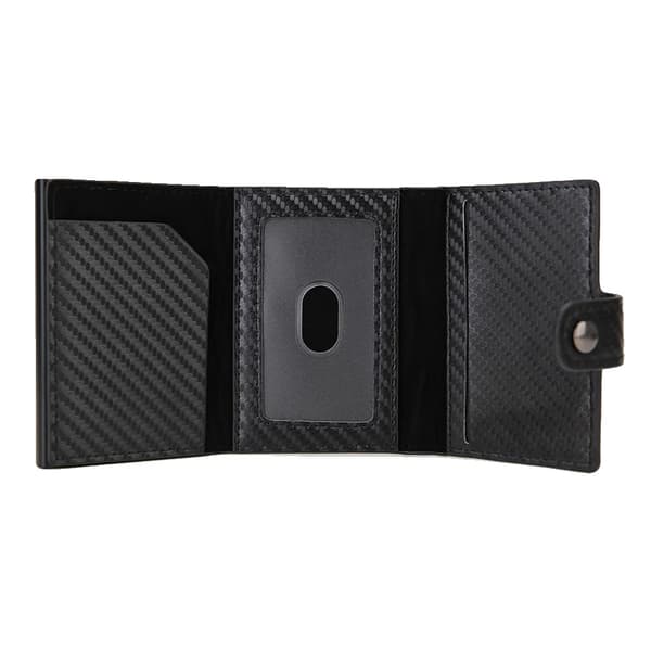 Kortholder, RFID-beskyttelse, kompakt design,Carbon Sort