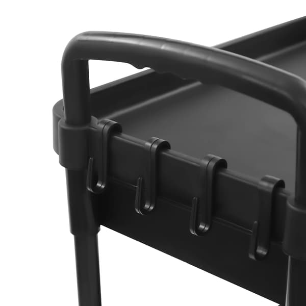 Opbevaringsvogn, 4-lags design, alsidig mobilitet,Sort