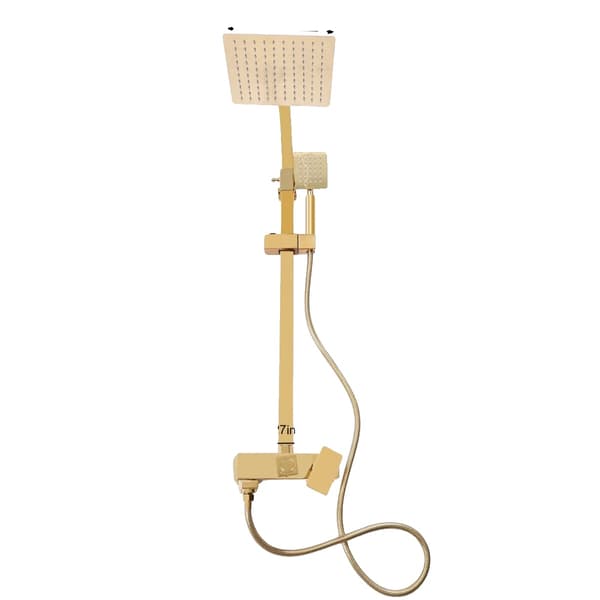 Duschset, Väggmonterad, Justerbar Höjd,Guld