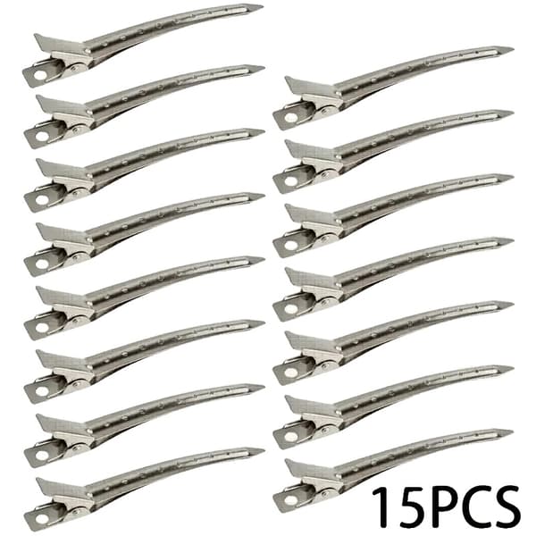 Hårklämmor, Metallkonstruktion, Stark Grepp,Silver-15pc