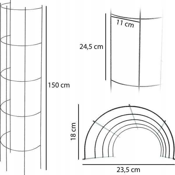 Havepergola, Metalstøtte, Dekorativ Struktur,sort