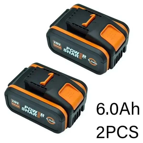 Batteri, 20V, 6000mAh kapacitet,Worx 6AhX2