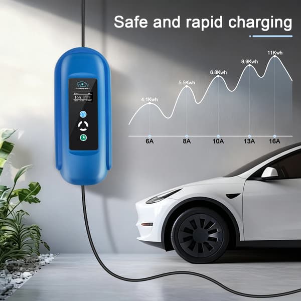 EV-laddare, Typ 2-kontakt, 5m kabel längd,Typ2 11KW 5M