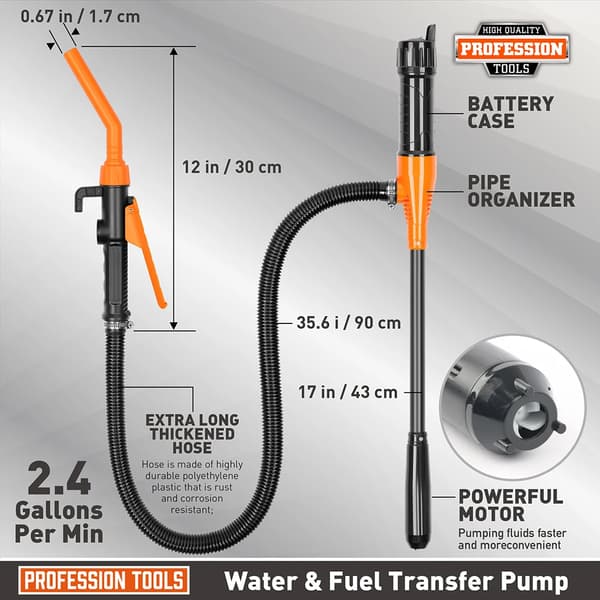 Vätskeöverföringspump, Batteridriven, Bärbar Design,Apelsin