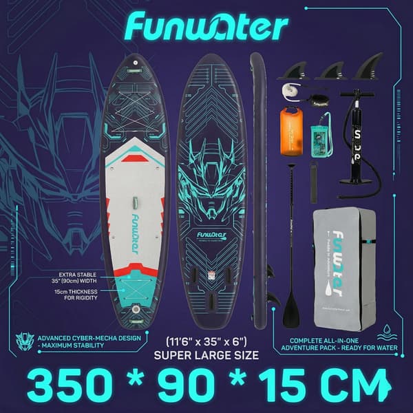 Stand Up Paddle Board, Bred Dæk, Holdbart Materiale,SUPFW50B