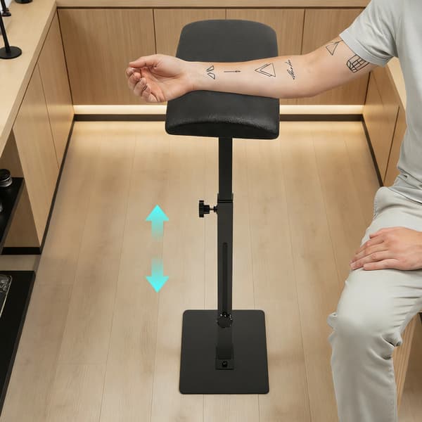 Armlæn Stativ, Justerbar Højde, Holdbart Design,sort