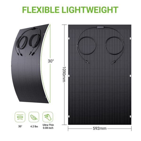 Solpaneler Kit, Fleksibelt Design, Høj Effektivitet,120W * 2