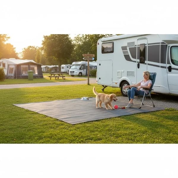 Campingmatta, Halkfri Design, Väderbeständigt Material,Mörkgrå