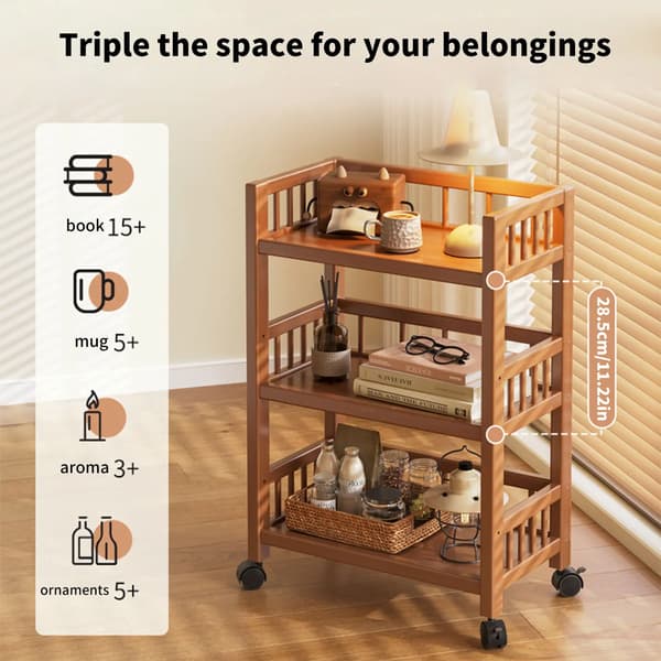 Verktygsvagn, Låsbara Hjul, Mångsidig Design,3-Tier