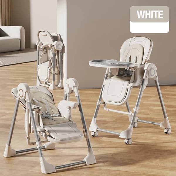 Högstol, Fällbar Design, Justerbara Funktioner,XCZY8121-VIT