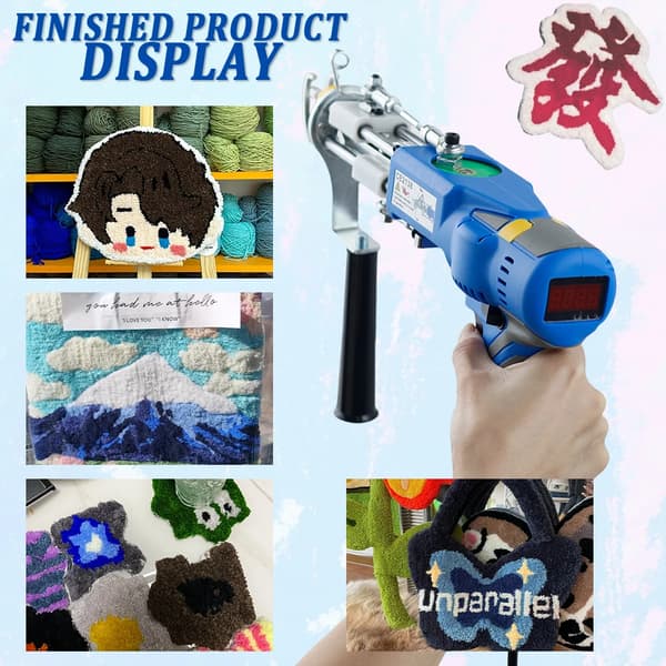 Tuftingpistol, Justerbar hastighet, Lättviktsdesign,Blå
