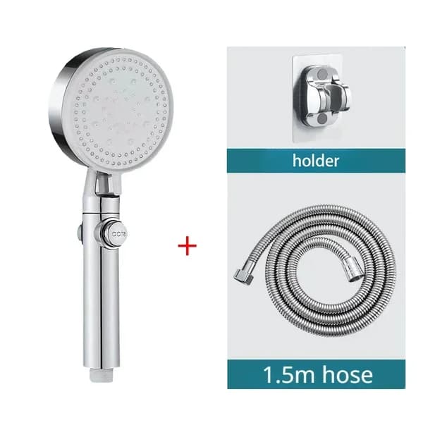 Bruserhoved, Justerbart Design, Vandbesparende Funktion,Sølv 3PCS SÆT