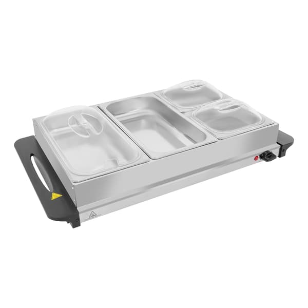 Buffet Madvarmer, 300W Effekt, 4 Bakker, Temperaturinterval 45-70℃, Rustfrit Stål, 2.5L Kapacitet